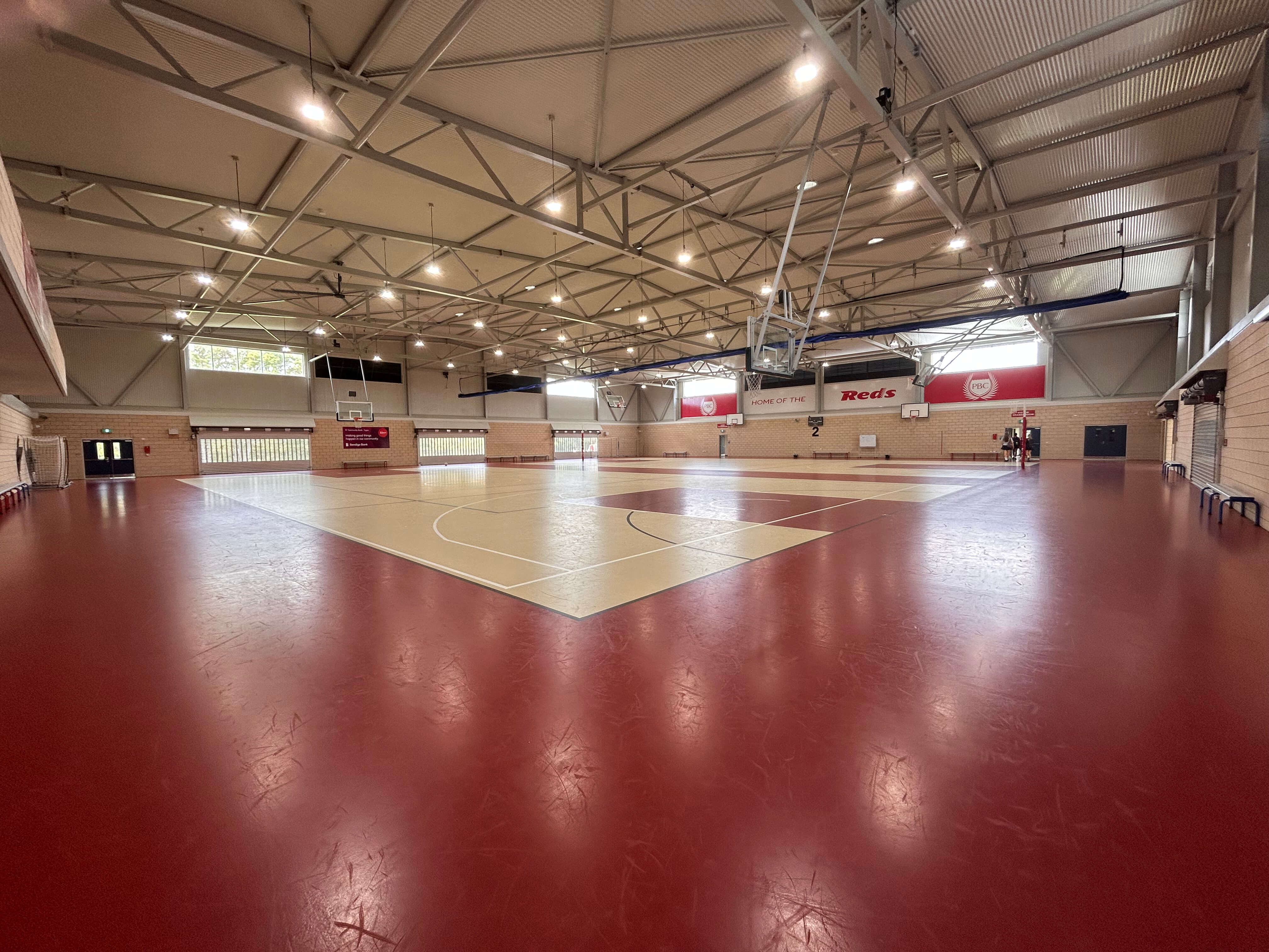 The indoor courts at Palm Beach Currumbin State High School